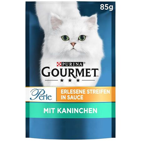 gourmet perle katzenfutter 26x erlesene streifen kaninchen 12 euro statt 17 euro