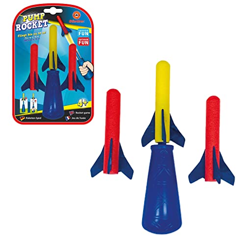 Günther raketenspiel pump rocket, wurfspiel mit 3 schaumstoff-raketen, pistole