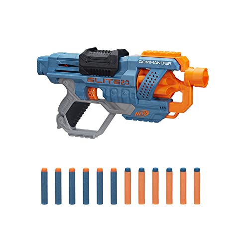 nerf elite 2.0 commander rd-6 dart-blaster mit 12 darts und 6-dart trommel für kinder ab 8