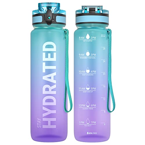 Produktbild: sahara sailor trinkflasche 1l/500ml/750ml tritan BPA-frei auslaufsicher mit zeitmarkierung