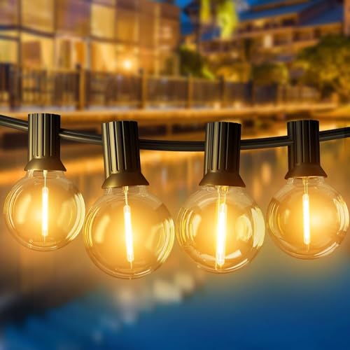 farny lichterkette außen 18m 60ft g40 30+1 led wasserdicht 2700k warmweiß für garten, balkon, party