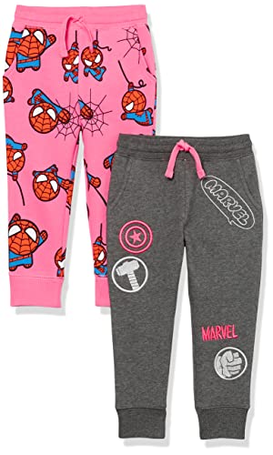 jogginghose mädchen fleece 2er-pack rosa marvel spider-man amazon essentials 9 jahre