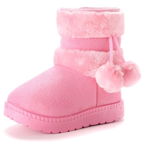 yeeteepot schneestiefel mädchen warm gefütterte plüsch winterstiefel rosa 34 eu