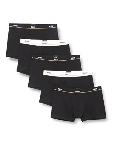 BOSS Herren Boxershorts Trunk 5p Schwarz, Elasthan, XL EU