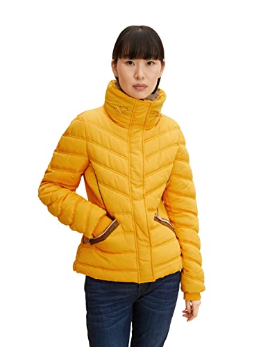 tom tailor pufferjacke damen stehkragen recyceltes polyester merigold yellow xl