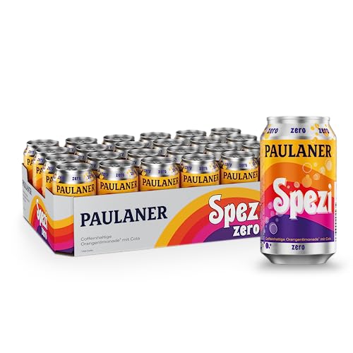 Paulaner spezi zero, zuckerfreies erfrischungsgetränk cola orange - einweg 24x0,33l