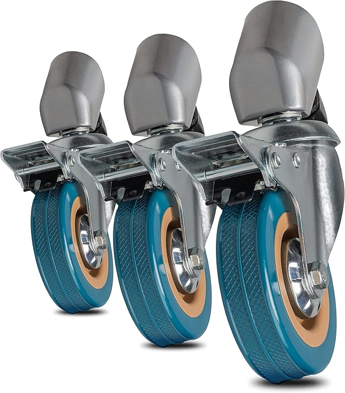 stativrollen walimex pro 3er-set vollmetall 75 mm gummi mit bremse