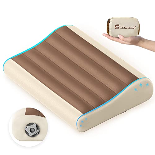 Flextailgear camping kissen, ultraleichtes aufblasbares nackenkissen, 50D doppelvelours