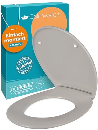 calmwaters wc sitz mit absenkautomatik, antibakteriell, 250 kg, oval, grau