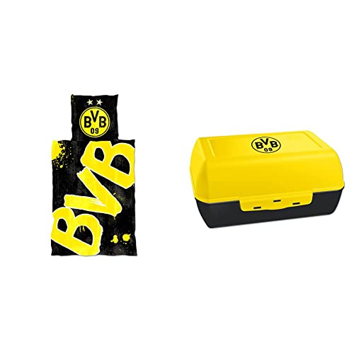 Verwandle dein Schlafzimmer mit der Borussia Dortmund BVB Bettwäsche (135 x 200 cm)! Mit schimmerndem Glow-in-the-Dark-Design für Fans  jetzt zugreifen!