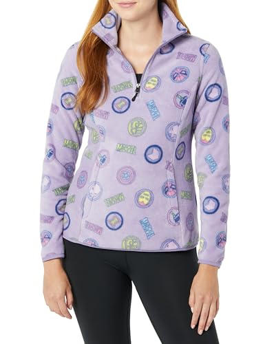 Damen Polar-Fleece-Mockjacke mit Viertelreißverschluss, Marvel Logo, XXL