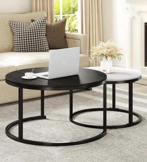 yitahome couchtisch 2er set mit metallrahmen für 74,99 euro statt 100 euro