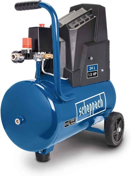 Scheppach HC30ox Druckluftkompressor 24L, 8bar, 1100W, ölfrei, 200L/min