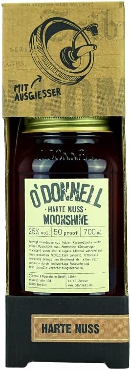O'Donnell Moonshine Kombiset Harte Nuss Likör 700 ml mit Amazon Prime