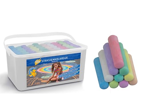 PUSTEFIX MALEFIX Straßenmalkreide 50er Packung für Kinder und Erwachsene