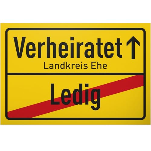 Produktbild: DankeDir! ortsschild verheiratet 30 x 20 cm hochzeitsdeko fotobox jga deko idee