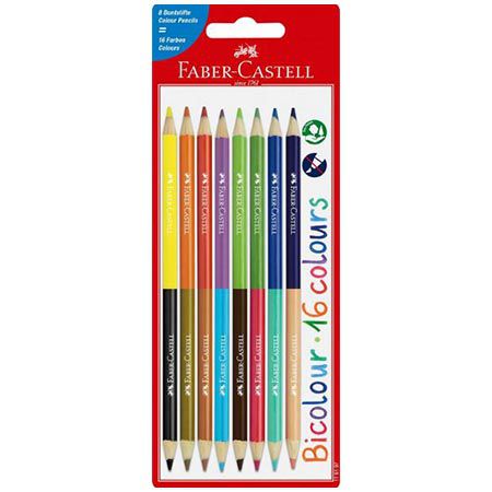 faber-castell buntstifte set 8er pack bicolor 16 farben ab 2,85