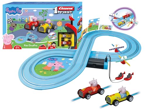 carrera first peppa pig rennbahn-set, peppa vs. george, 2,4m spielstrecke