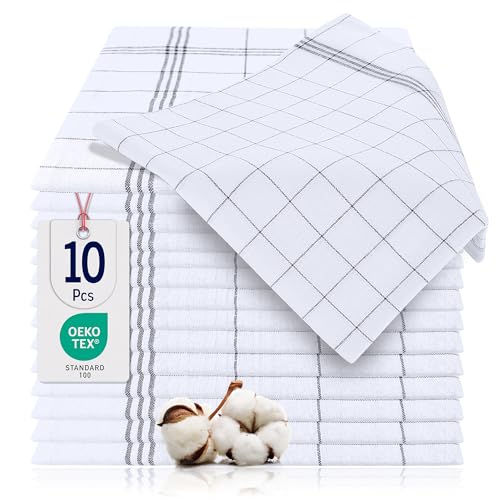 Produktbild: BARBONS Geschirrtücher 10er Set 50x70 cm Baumwolle Oeko-TEX Anthrazit Waschbar 90C