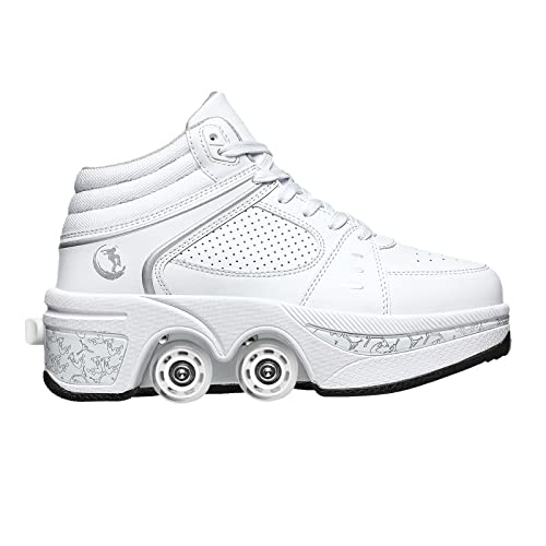 roller skate shoes damen verstellbar inline-skates schuhe mit rollen weiß 39