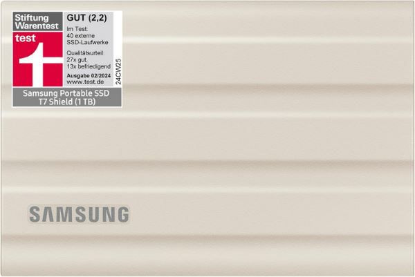 samsung t7 shield ssd 1 tb, usb 3.2 gen 2 für 91,99 (statt 104)