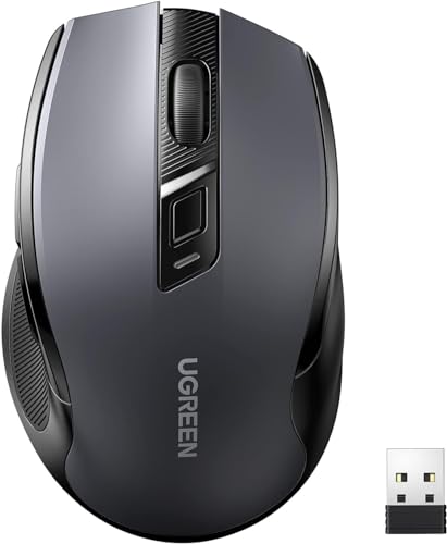 ugreen kabellose maus 4000 dpi ergonomisch wireless mit usb empfänger schwarz
