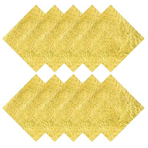 24 karat goldfolie essbar 10 blätter blattgold für kuchen dekoration 4,33 x 4,33 cm