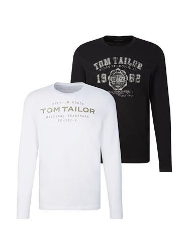 tom tailor langarmshirt herren doppelpack schwarz xl eu, 1034857