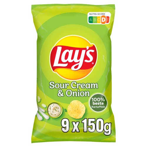 lay's dips und snack chips sour cream & onion 9 x 150 g knusprig gewürzt