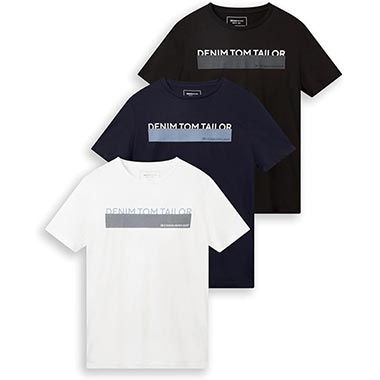 Tom Tailor Denim T-Shirts 3er Pack mit Print | Preis 22,38