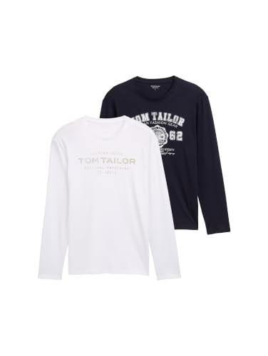 TOM TAILOR Herren Langarmshirt Doppelpack 2er Set