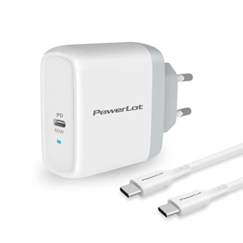 usb c ladegerät 65w powerlot mit 1.8m kabel für macbook, dell, lenovo, ipad, chromebook