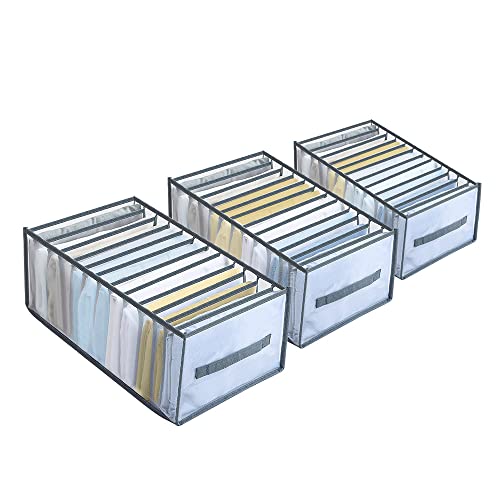 toshison kleider organizer 3 stück aus mesh für schrank mit 12 staufächern, waschbar