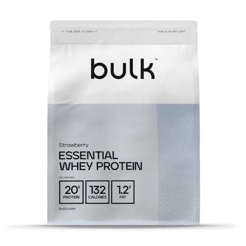 bulk whey protein pulver, eiweißpulver erdbeere, 500 g, 14 portionen