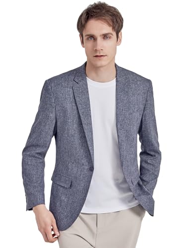 alizeal blazer herren slim fit one button business casual anzugjacke blau-large