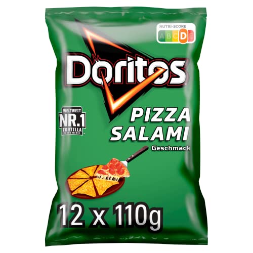 doritos tortilla nachos pizza salami geschmack - herzhafter snack aus mais (12 x 110g)