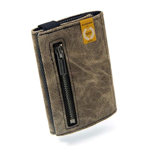 guggiari slim wallet rfid schutz mit münzfach microfaser jacquard grün