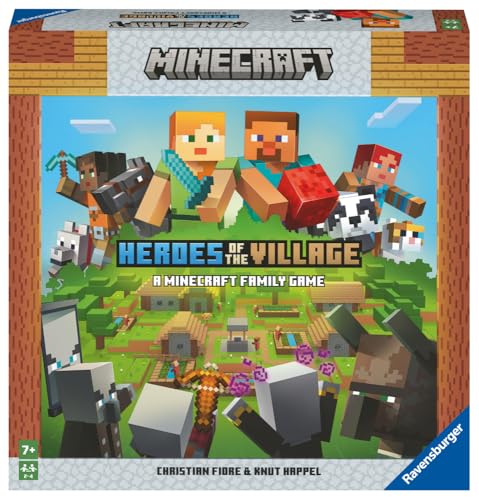 Minecraft spiel heroes of the village, ravensburger gesellschaftsspiel 2-4 spieler, ab 7 jahren