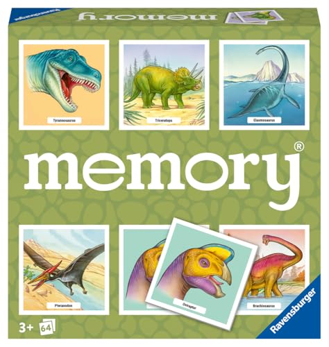 memory dinosaurier von ravensburger, merkspiel für 2-8 spieler ab 3 jahren