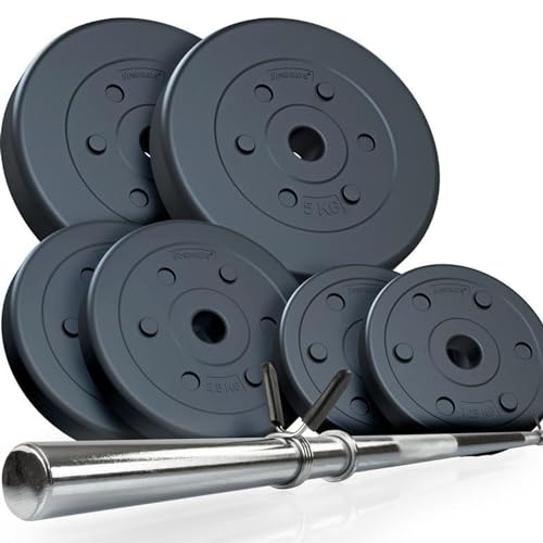 Produktbild: hantelset 20kg mit langhantelstange 120cm und gewichten von scsports