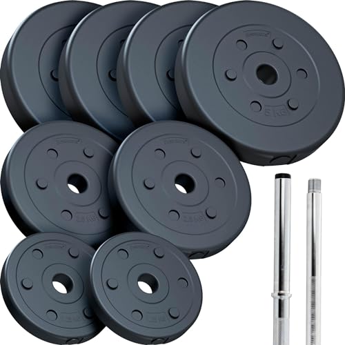 scSPORTS langhantel set verstellbar 17.5-30 kg 30 mm mit federverschluss 27.5 kg