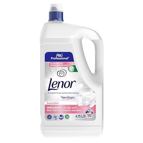 lenor professional weichspüler sensitive 4,75 l - frisch und weich für wäsche