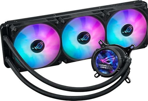 flüssig-cpu-wasserkühlung asus rog strix lc iii argb lcd 2,1 zoll 3 x lüfter schwarz