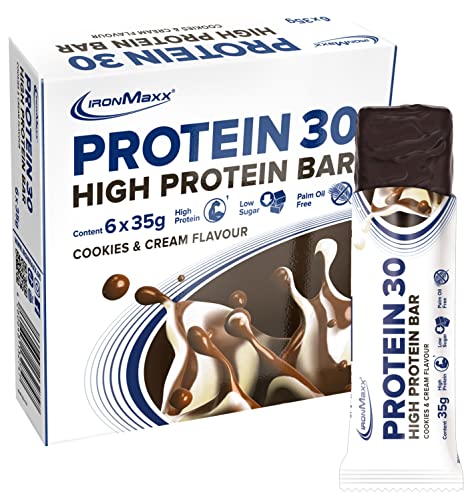 ironmaxx protein bars cookies and cream 6 x 35 g, palmöl-frei, für low-carb Ernährung