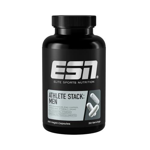 esn athlete stack men, 210 kapseln, essentielle vitamine und mineralstoffe, vegan