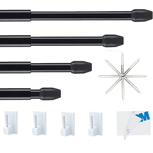 Produktbild: curtain poles 2er pack, verstellbar, genster, schwarz, 31-50 cm, für fenster und diy