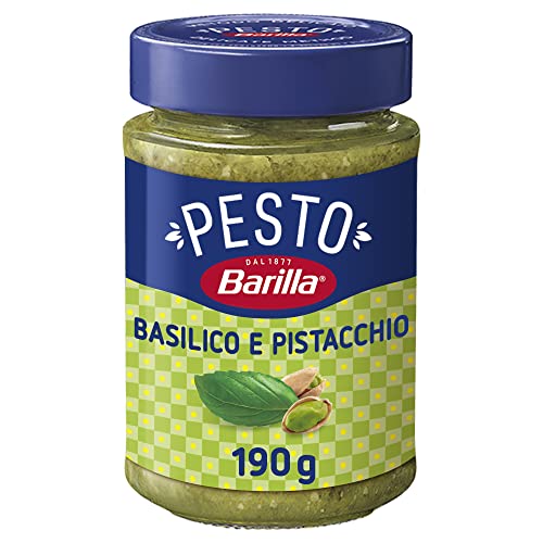 pesto basilico e pistacchio 190g von barilla, aromatische italienische delikatesse