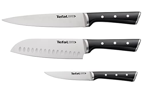 tefal k232s3 ice force messerset 3-teilig fleisch santoku universalmesser schwarz 20x18x11 cm