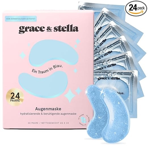 Augenpads gegen Augenringe, Tränensäcke & Falten - 24 Paar, Blau