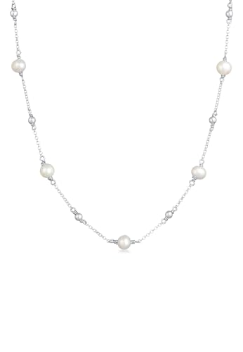 Elli Halskette Damen mit süßwasserzuchtperlen, filigran, 925 sterling silber vergoldet